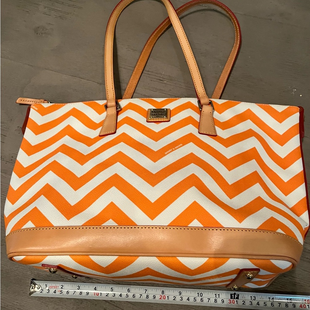 Dooney & Bourke Orange Chevron Tote Bag